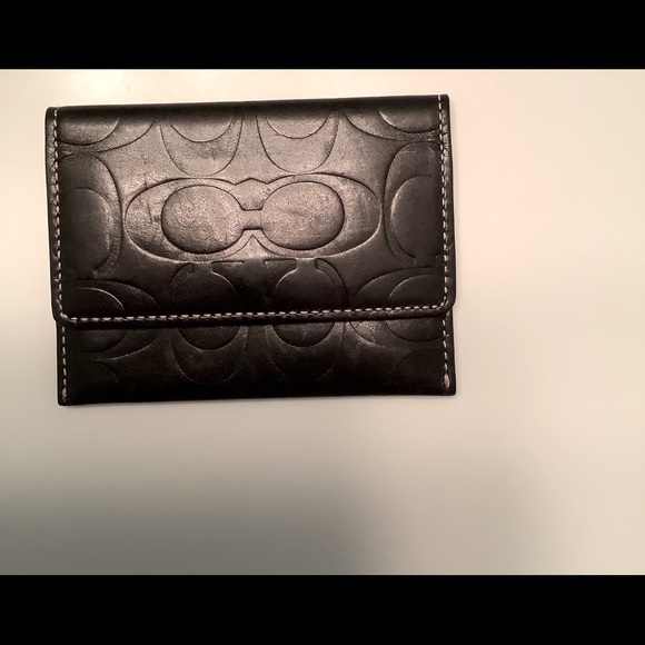 vintage Coach logo black business card holder